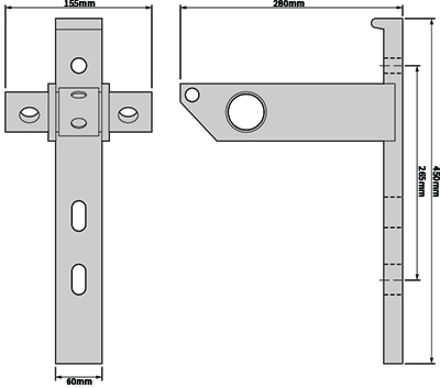 Suspension bracket DIMENSIONS